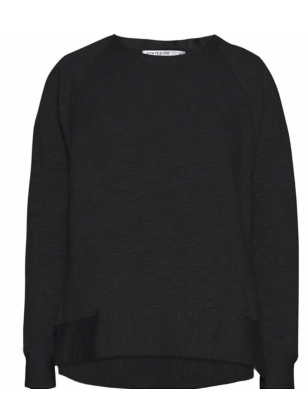 Stateside Black Scoopneck Lightweight Knit Soft Cotton Sweater